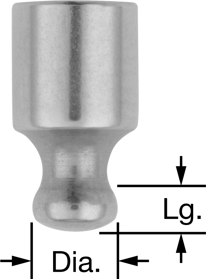 Top Temas Noktası, 1/8" Çap, Model PT05471, Starrett Arka Pistonlu Komparatör için — Bilye, Starrett, Dişi