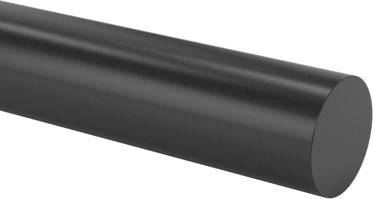 Cam Dolgulu Elektrik Yalıtımlı Torlon Pai, Çubuk, Rigid, Yüksek Mukavemetli, 1/2" Çap, 1 Fit Uzunluğunda