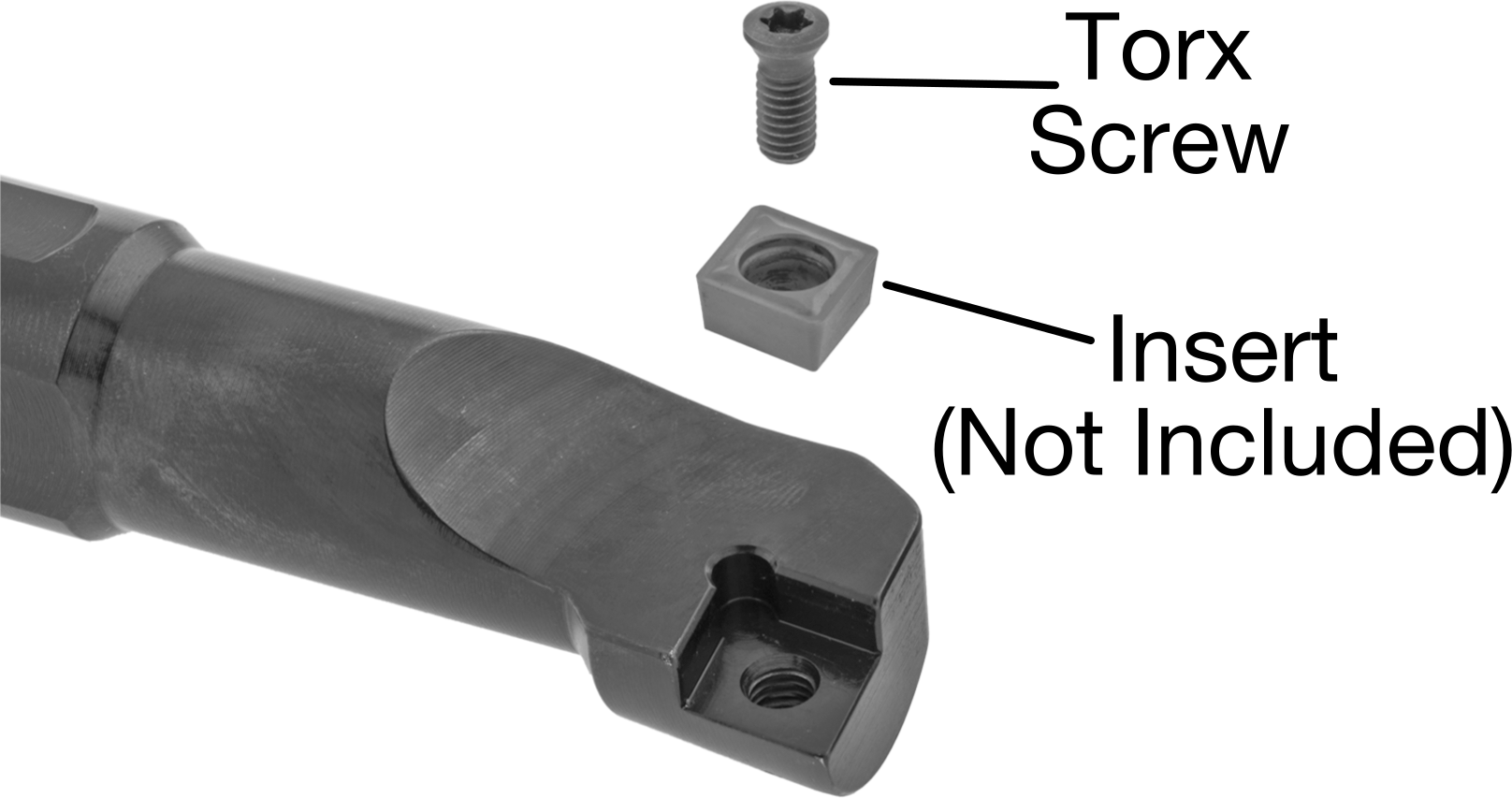 Delik Açma Karbür Uç Tutucu, Kod SCLC, Sol Yönlü, 3/8" Şaft Çapı, 3/32" uç kalınlığı için
