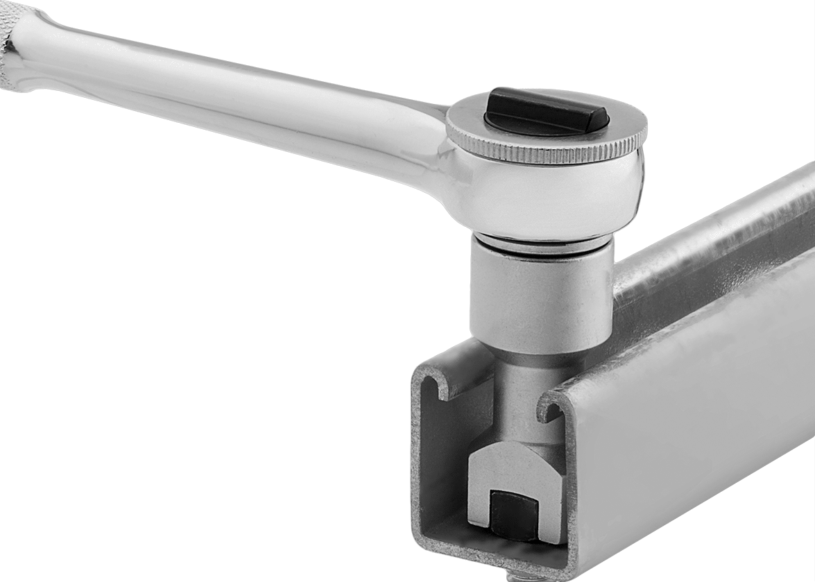 Strut Kanal Soketi, 1-5/8" Yüksekliğinde Dikme Kanalı için, 1/2" Kare Tahrik