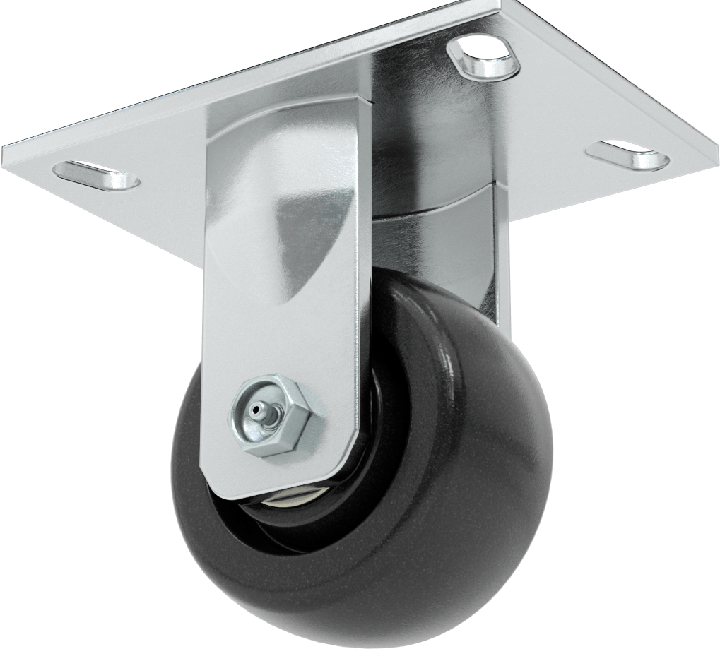 6-1/2" x 4-1/2" Plakalı Yüksek Kapasiteli Vulcan Tekerlek, 4" Çapında Naylon Tekerlekli Sert