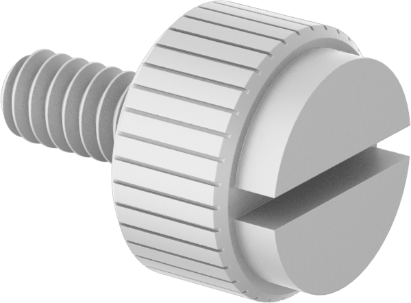 Oluklu Tahrikli Naylon Tırtıllı El Vidası, 4-40 Diş Boyutu, 1/4" Uzunluk