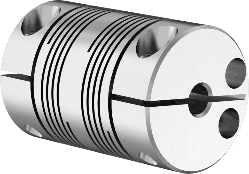 Kelepçeli Hassas Esnek Mil Kaplini, Spiral, 303 Paslanmaz Çelik, 3 mm x 3 mm mil çapı için, 22 mm Uzunluk