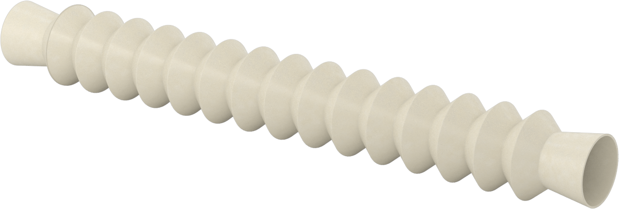 Gıda ve İçecek Manşetli Yuvarlak Körük, 1" İç Çap x 1-3/4" Dış Çap, 1 Fit Uzatma Uzunluğu