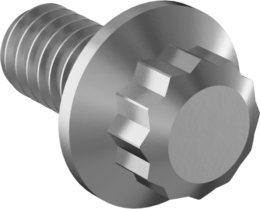 Paslanmaz Çelik 12 Uçlu Vida, 1/4"-20 Diş Boyutu, 1/2" Uzunluk