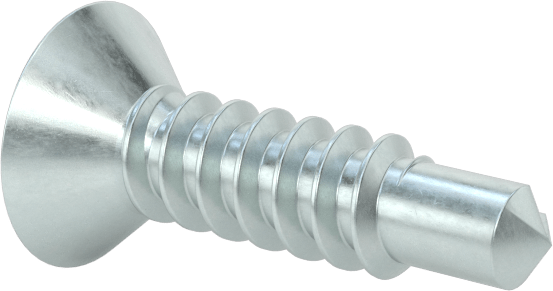 Metal için Oval Başlı Delme Vidaları, Çinko Kaplı Çelik, 10 Numaralı Boyut, 3/4" Uzunluk