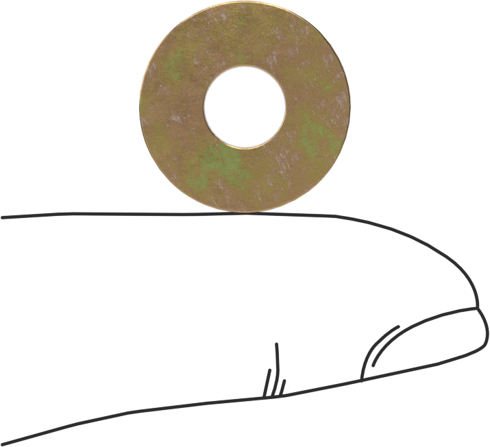 Çelik Pul, Büyük Boy, Çinko-Sarı-Kromat, M6 Vida için, 16.7 mm Dış Çap