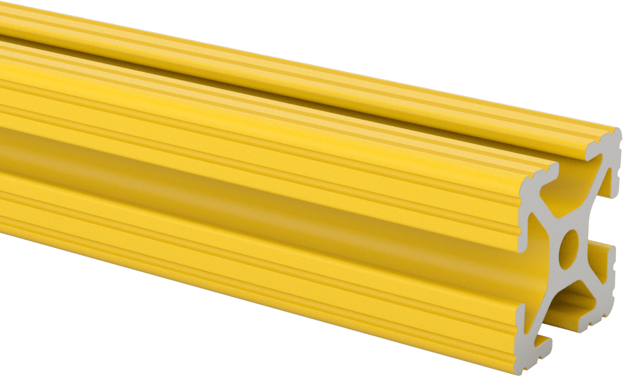 T-Yivli Çerçeve Rayı, Tek Dört Yuvalı, Yivli, Sarı, 1" Yükseklik x 1" Genişlik
