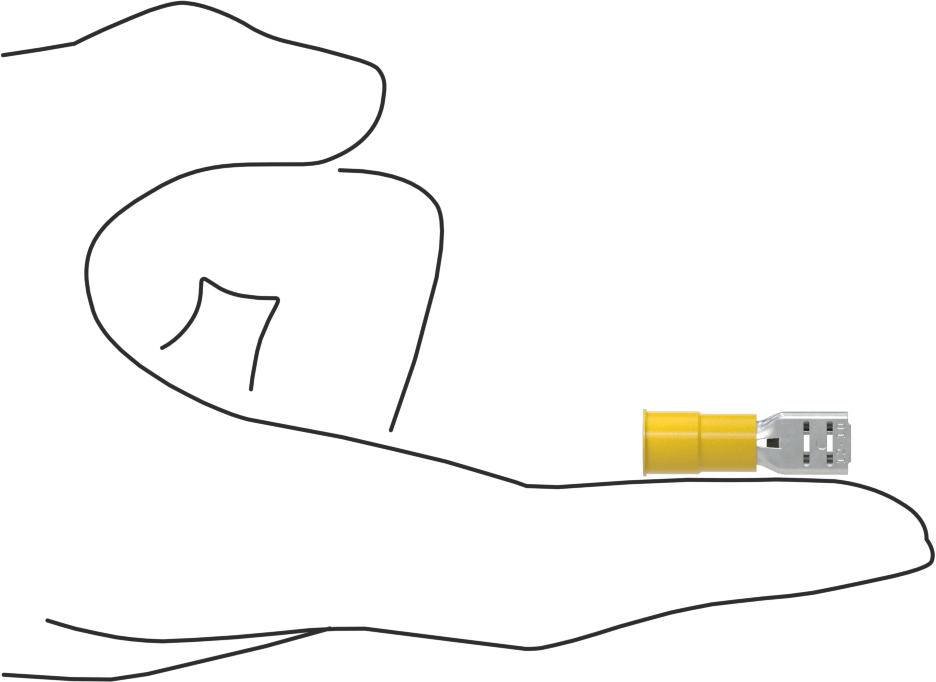Manşon Yalıtımlı Faston Terminaller, Tek Sıkma, Dişli, 12-10 AWG, 0.250 inç x 0.032 inç Tırnak