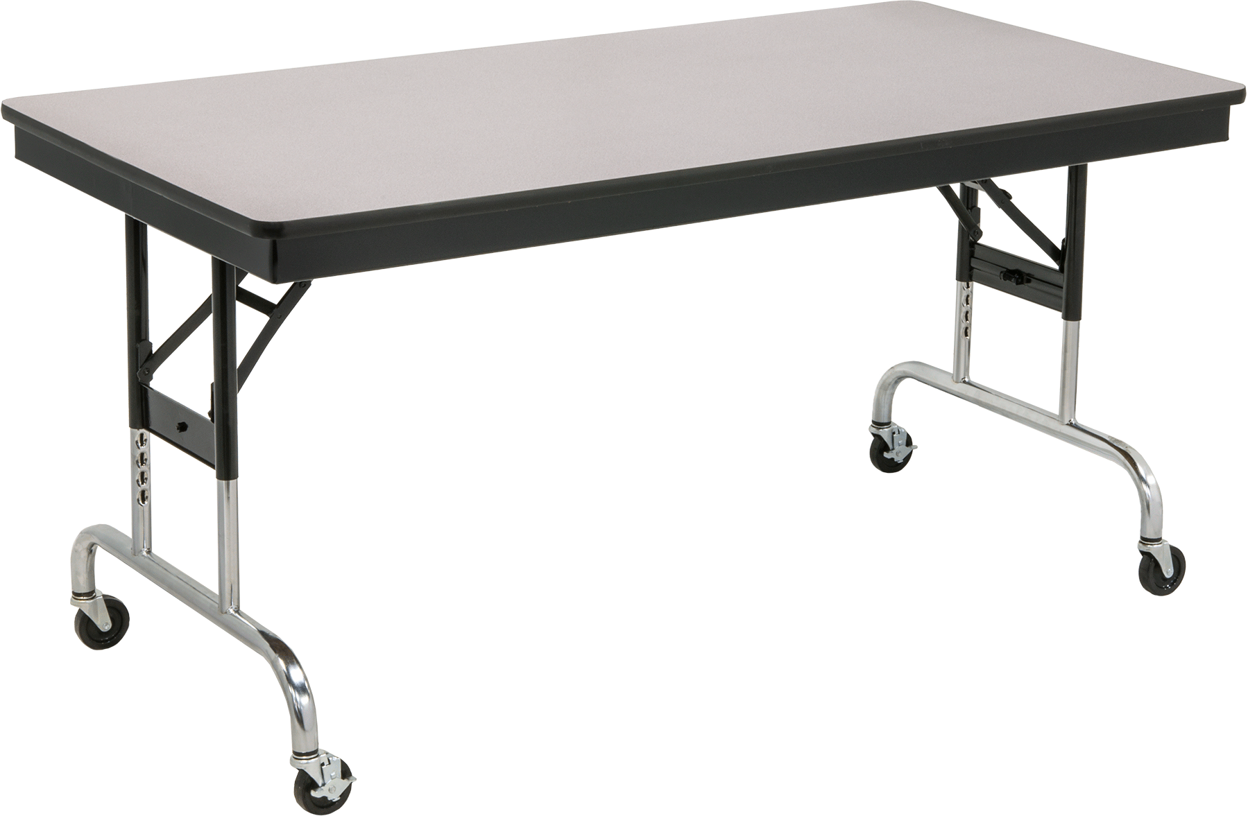 Yüksekliği Ayarlanabilir Laminat Üstlü Katlanır Masa, Mobil, 23"-30" Yükseklik x 60" Genişlik x 30" Derinlik