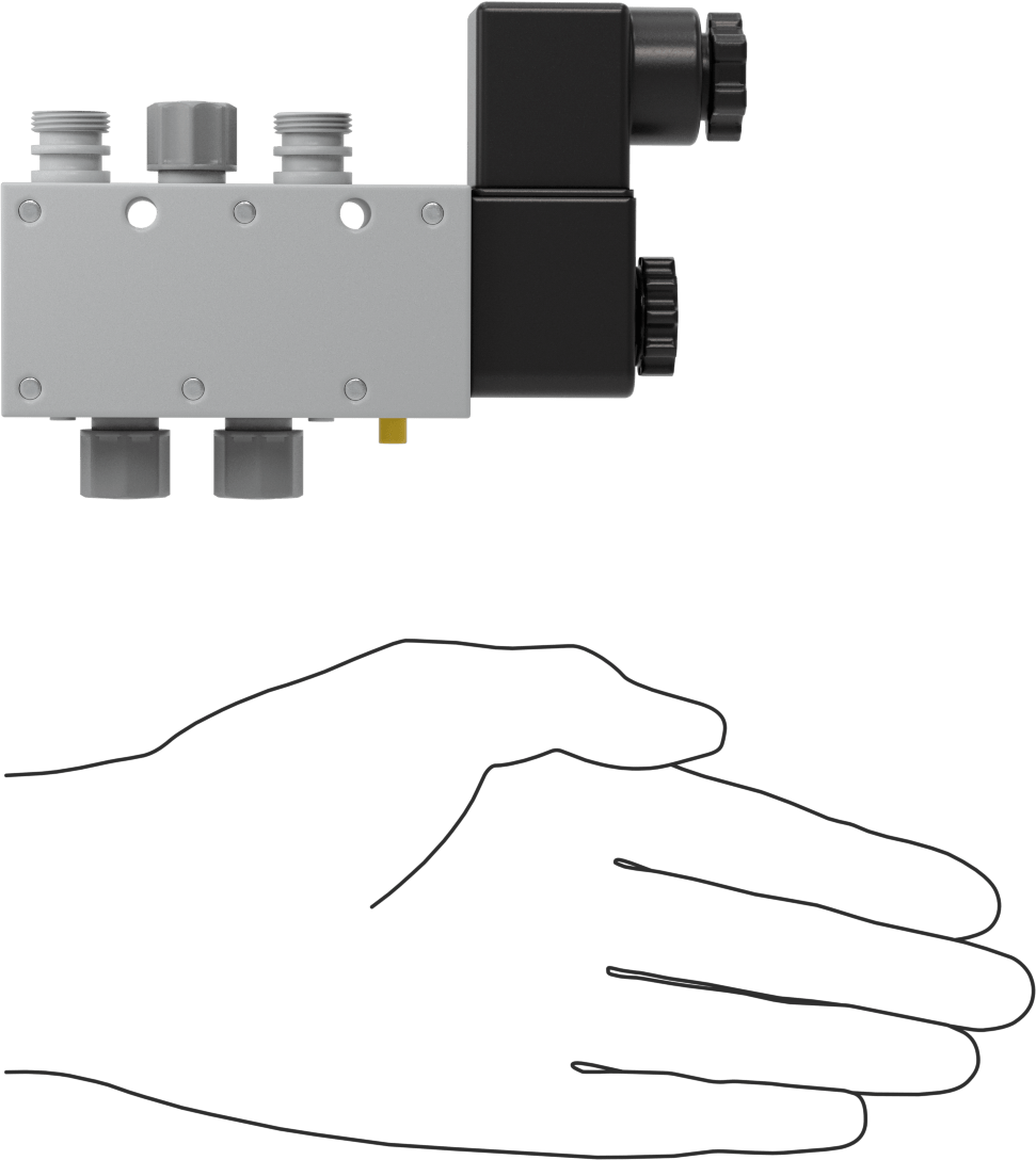 Akış Kontrollü Hava Yön Kontrol Vanası, 5/2 Akış, 1 Solenoid, 11/64" İç Çaplı Boru için, 24V DC