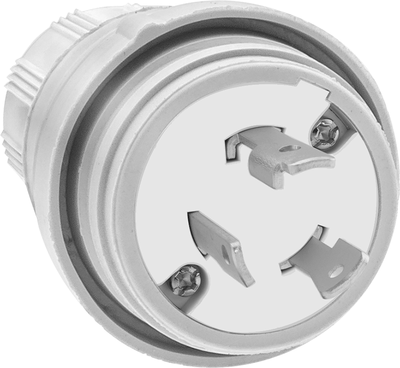 Yıkanabilir Döner Kilit Konektörü, Topraklı Üç Uçlu Fiş, NEMA L5-30 — L5-30, 125V AC, Aşındırıcı, Tozlu, Yağlı, Dış Mekan, Dalgıç, Yıkama…