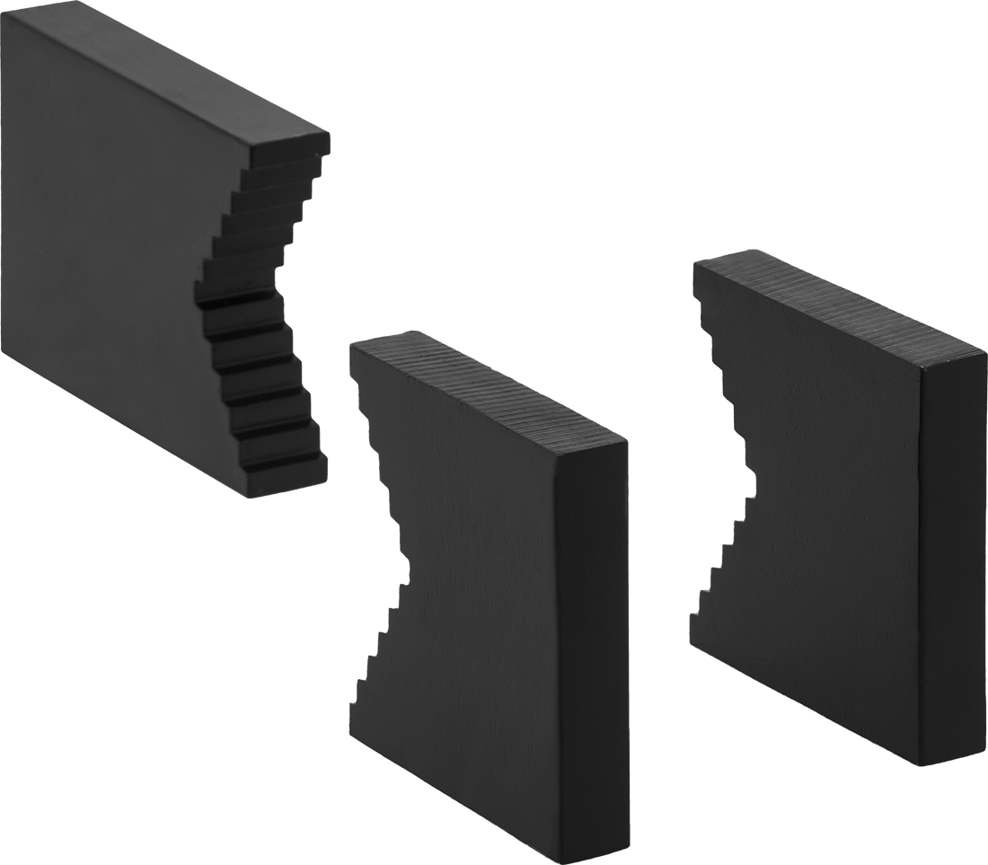 Tezgah Mengene için Morgan-Milwaukee Çeneleri, V Şeklinde, Model Numarası 1187018 için — Tırtıklı, 3 1⁄2", V