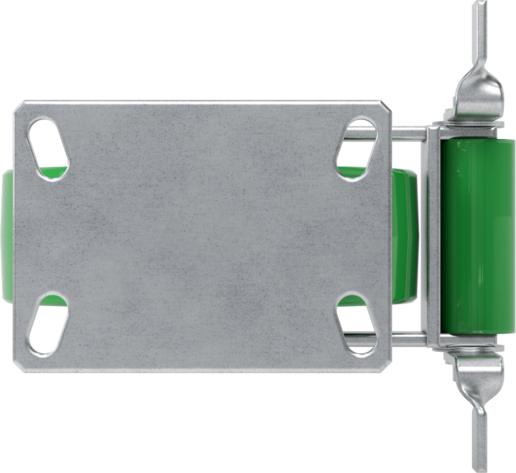 6-1/4" x 4-1/2" Plakalı Viking Tekerlek, Frenli ve 8 inç Çapında Poliüretan Tekerlekli Sabit
