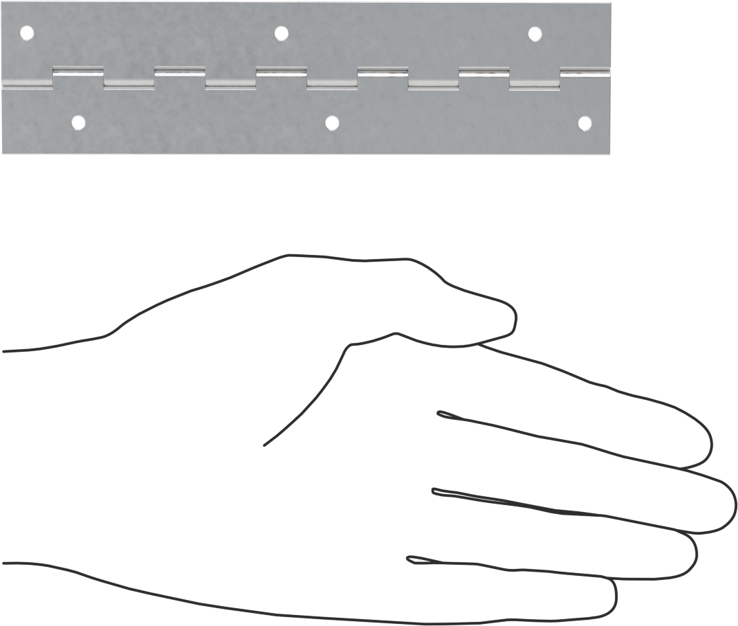 Delikli Yüzeye Montaj Menteşesi, Mat Alüminyum, Çıkarılamayan Pim, 6" x 3/4" Kapı Kanadı