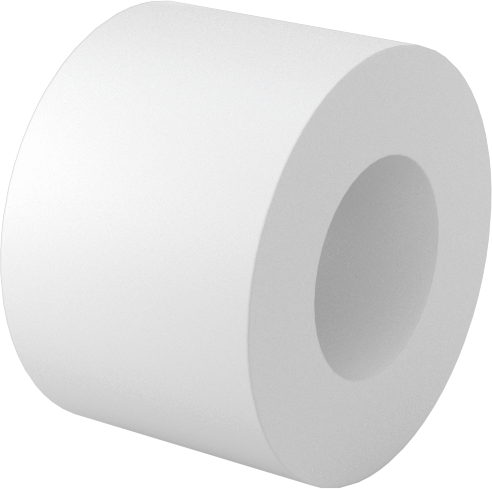 Dişsiz PTFE Ara Parçası, 3/8" Dış Çap, 1/4" Uzunluk