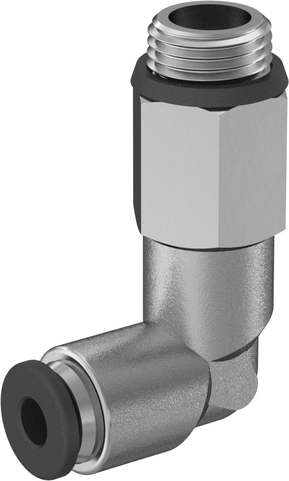 Evrensel Dişli Bas-Bağlan Tüp Bağlantı Parçası, Plastik Halkalı, Uzun Dirsek, 4 mm Dış Çaplı Boru x 1/8 Boru Boyutu