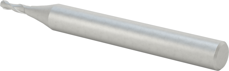 Kaplamasız Kobalt Çelik Kare Uçlu Freze, 2 Yiv, 2 mm Freze Çapı, 57 mm Toplam Uzunluk
