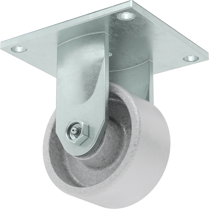 5-1/2" x 5" Plakalı Yüksek Kapasiteli Spartan Tekerlek, 4" Çapında Demir Tekerlekli Sert