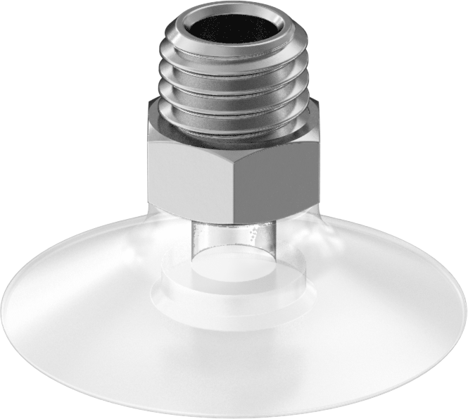 Gıda Endüstrisi Vakum Vantuzu, Metal Filtreli, 1.260" Vantuz Çapı, 1/8 NPT Erkek