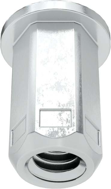 Vida Kilitli Ağır Hizmet Tipi Bükülmeye Dayanıklı Perçin Somunları, 1/4"-20 Diş Boyutu, 0.039" ila 0.138" Malzeme Kalınlığı için