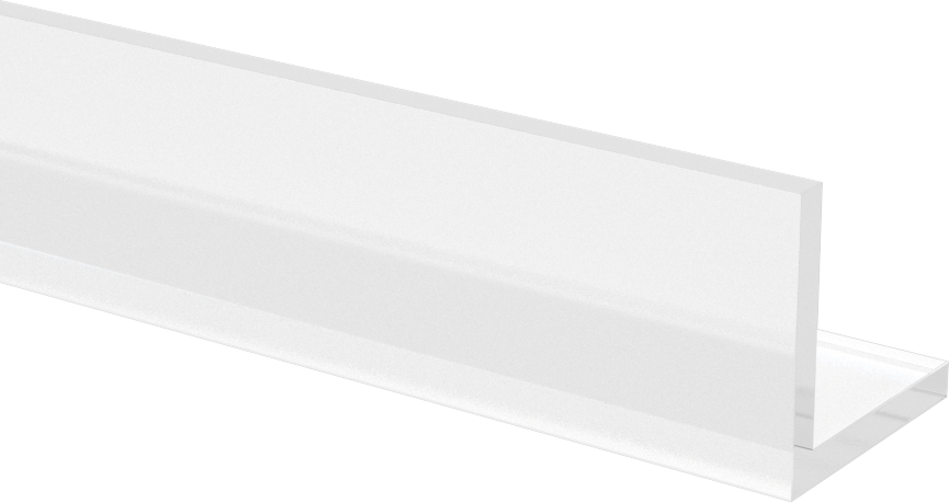 Şeffaf Kimyasal Dayanıklı PVC 90 Derece Açı, 1" x 1" Dış Boyut, 5 Fit Uzunluk