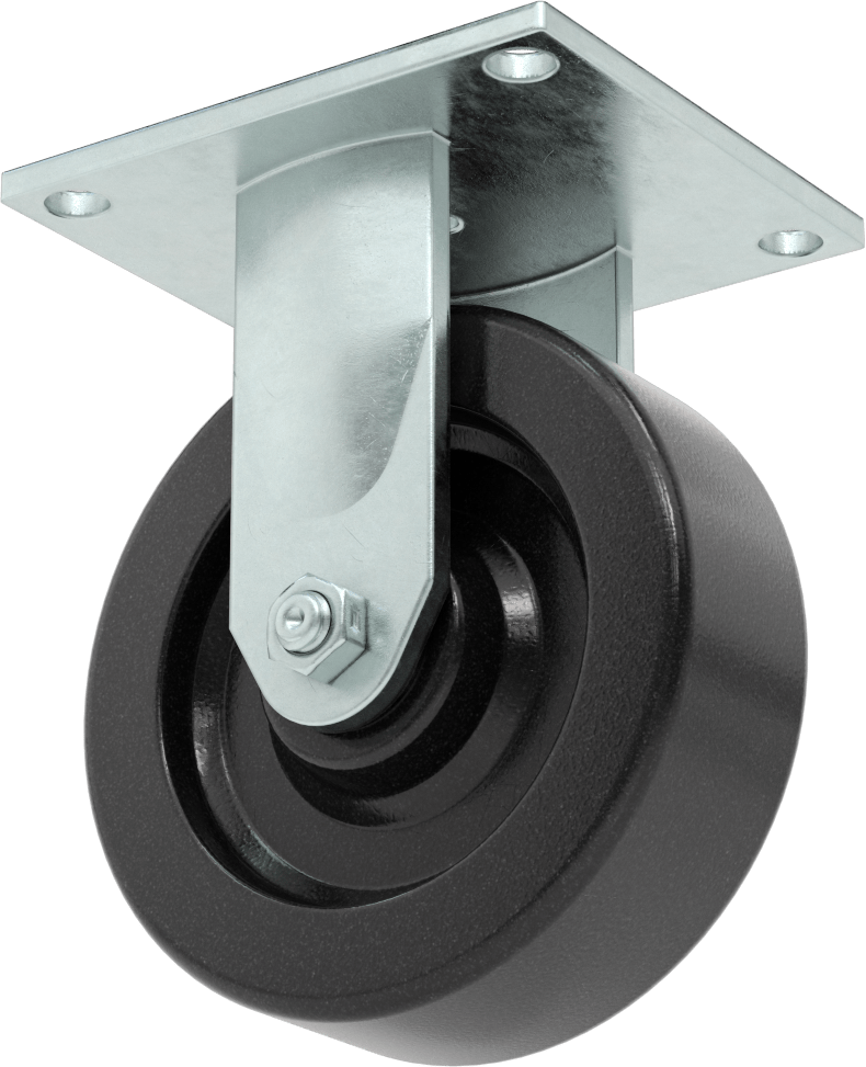 5-1/2" x 5" Plakalı Yüksek Kapasiteli Spartan Tekerlek, 6 inç Çapında Fenolik Tekerlekli Sert — 6", Levha, Sert