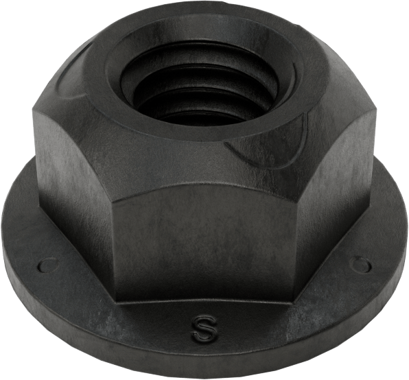 Yüksek Mukavemetli Çelik Deforme Edilmiş Dişli Flanşlı Somun, Sınıf 10, Siyah Oksit, M6 x 1 mm Diş Boyutu