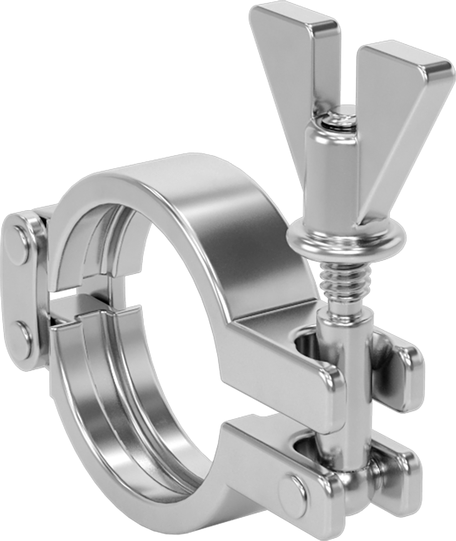 Yüksek Parlaklıkta Metal Hijyenik Boru Bağlantısı için Kelepçe, 316 Paslanmaz Çelik, Güvenlik Kelebek Somun, 1" için, 1.25" ve 1.5" Boru…