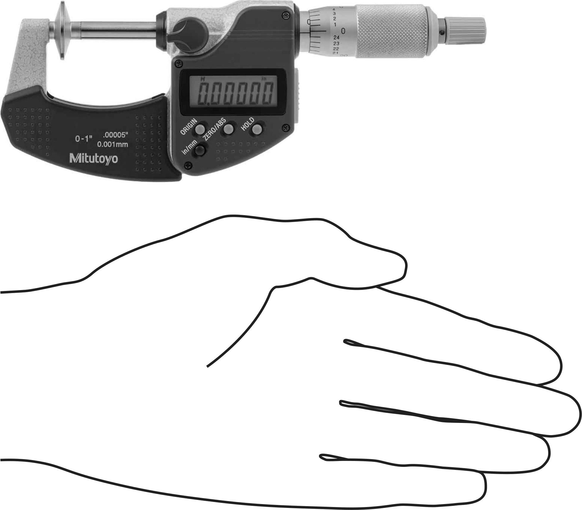 Dişliler için Dış Mikrometre, Sertifikalı, Mitutoyo 323-350-32, 0-1 inç ve 0-25.4 mm Aralık