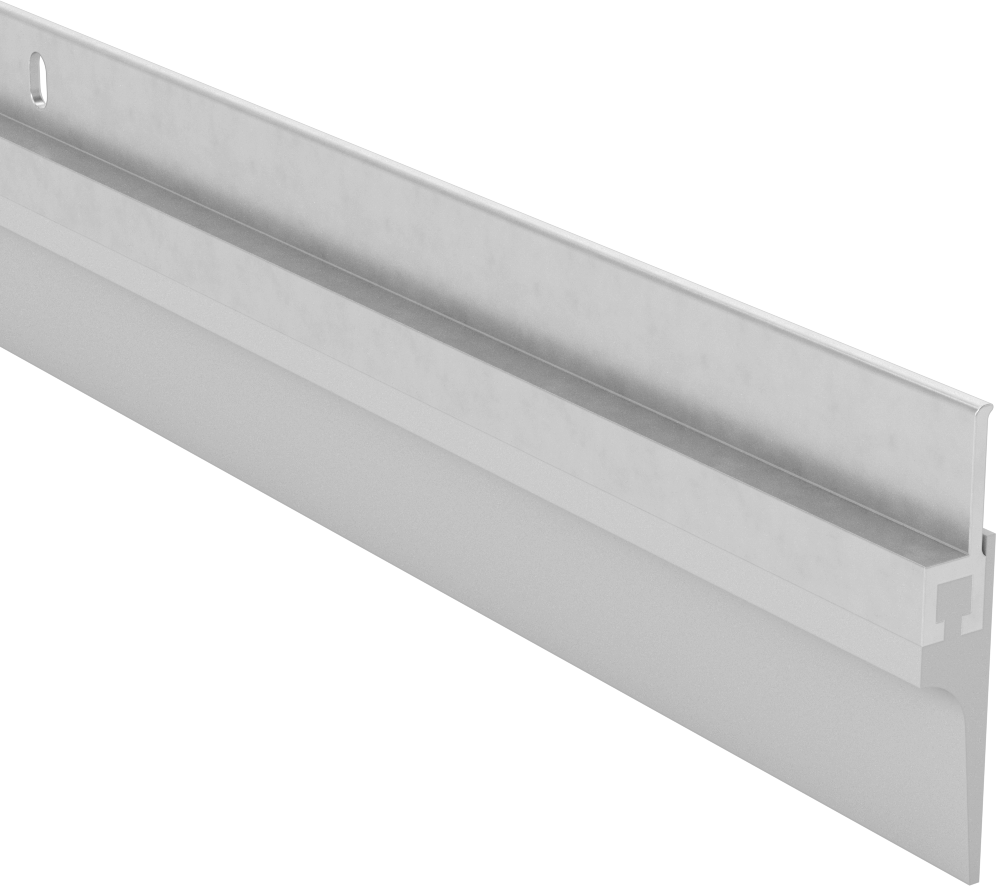 Alttan Montajlı Hava Sızdırmazlık Şeridi, 7/8" Çıkıntılı Vinil Düz Contalı — Düz, 7⁄8", Gri