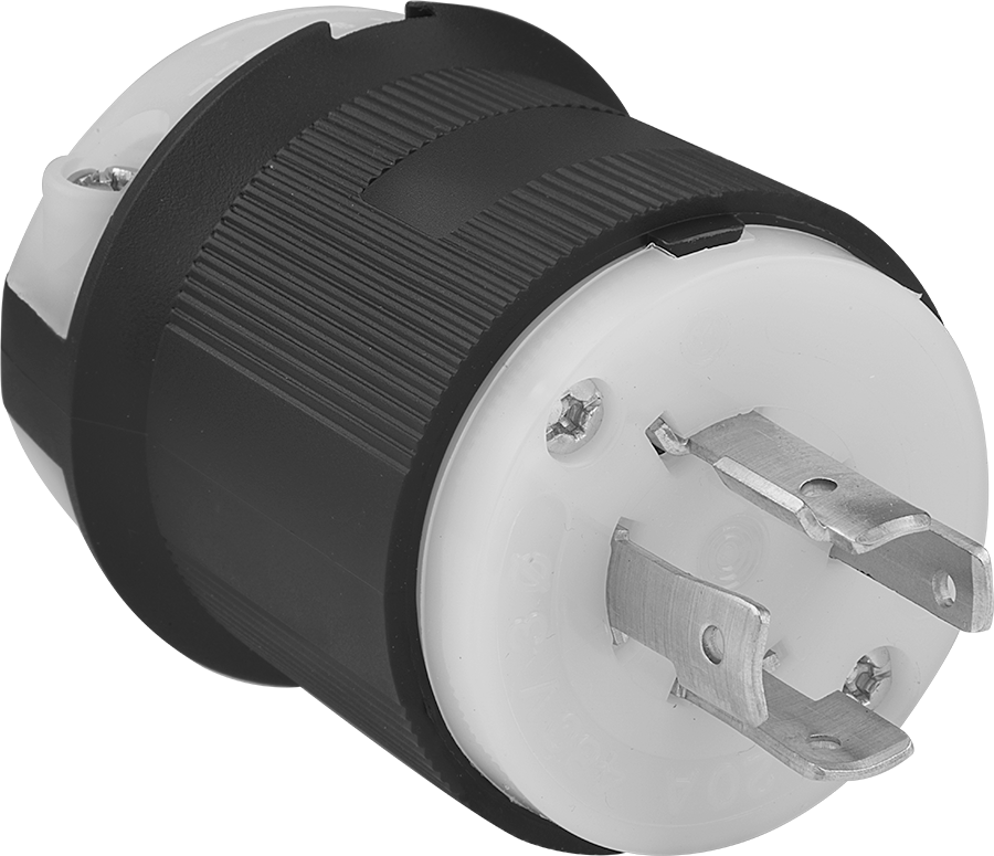 Premium Dönme Kilitli Konektör, Dört uçlu fiş, Topraklanmış, NEMA L16-20 — 480V AC, 20A, Erkek