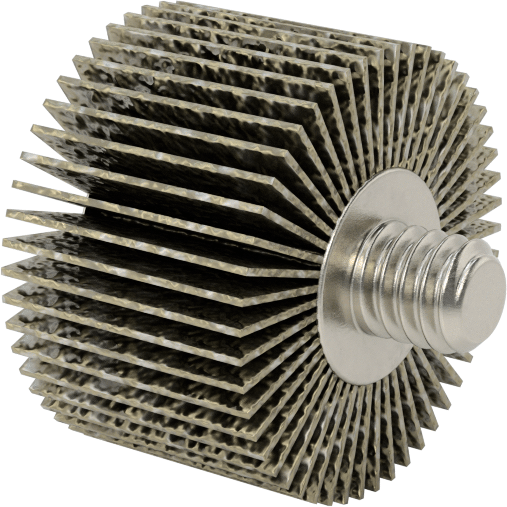 Lamelli Zımpara Çarkı, Dişli Saplamalı, 240 Kum, 1" Çap, 5/8" Genişlik