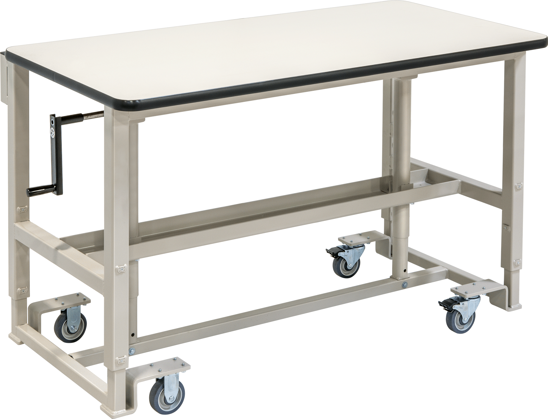 El Kolu ile Yüksekliği Ayarlanabilir Masa, Mobil, 31"-43" Yükseklik x 48" Genişlik x 30" Derinlik