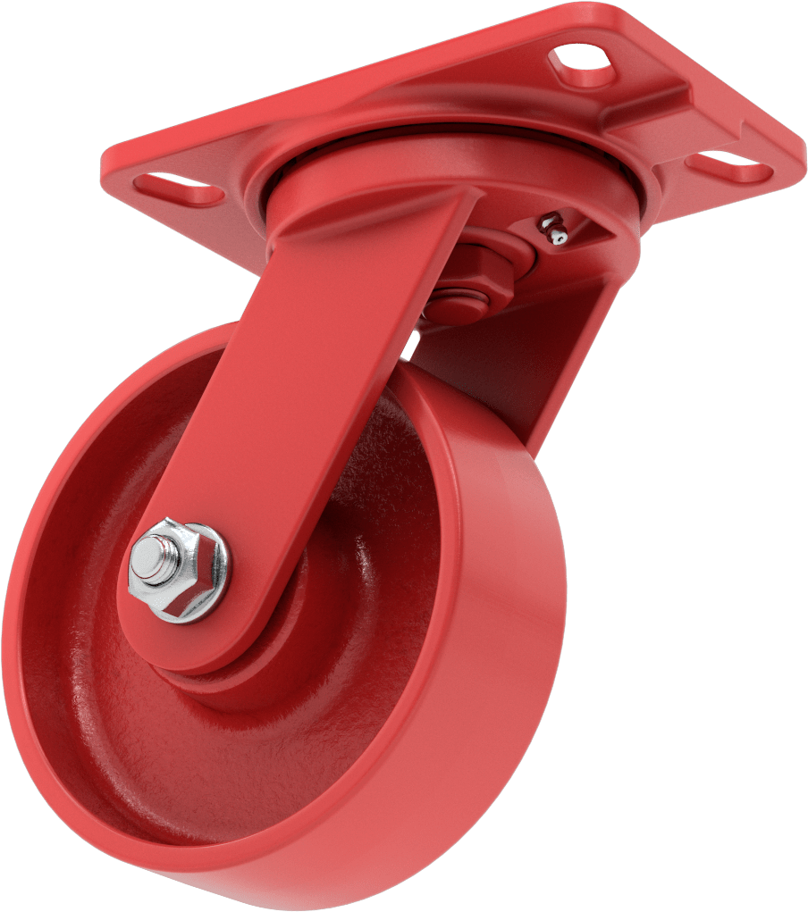 6-1/2" x 4-1/2" Plakalı Yüksek Kapasiteli Kingston Tekerlek, 6" Çaplı Metal Tekerlekli Döner Tekerlek — 6", Levha, Döner