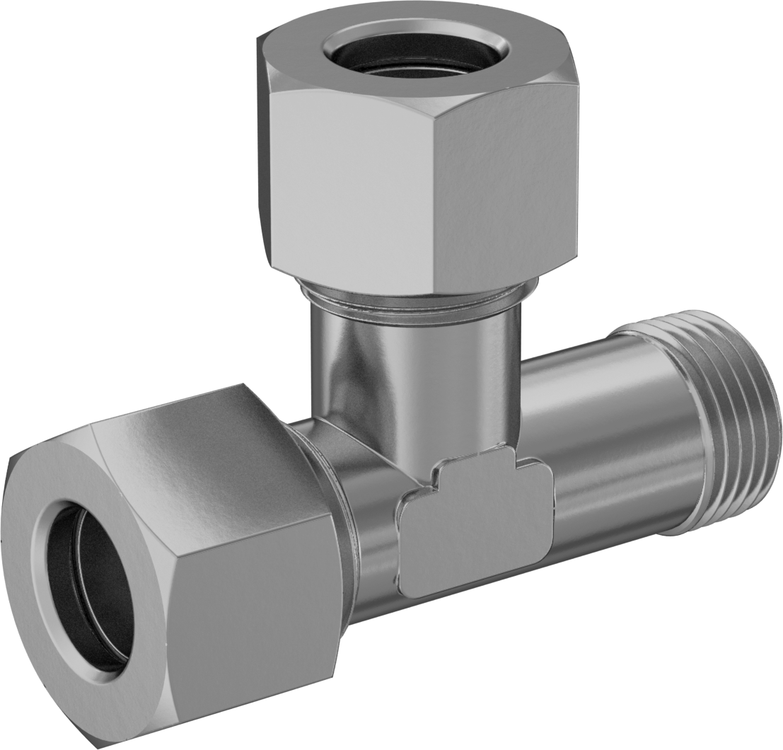 Hava ve Su için Pirinç Sıkıştırma Tüp Bağlantısı, 12 mm Dış Çaplı Boru x 3/8 BSPT Erkek için Dik Açı T