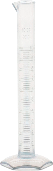 Polipropilen Plastik Dereceli Silindir, 0.34 FL. oz./10 ml Kapasite
