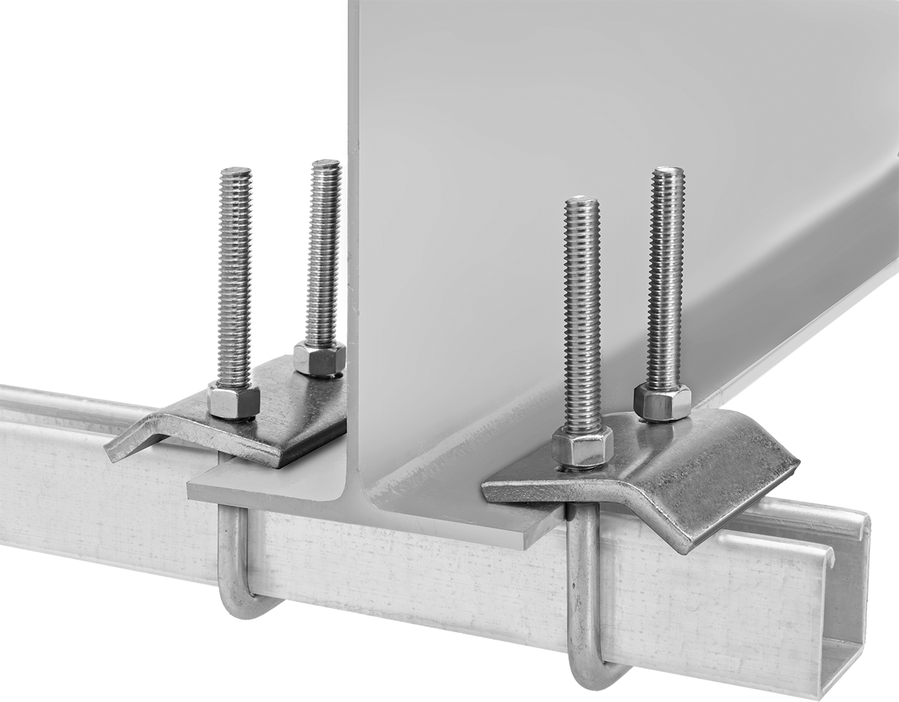 Kiriş Kelepçesi, 1-5/8" ila 3-1/4" yüksek dikme kanalı için, 304 Paslanmaz Çelik