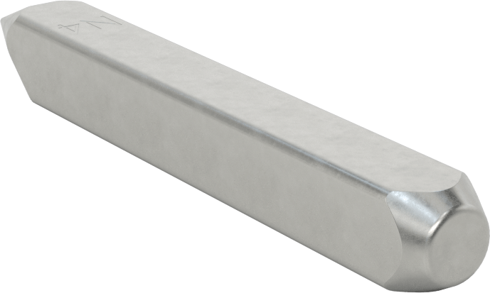 Denetim Sembolü Çelik Damga, Sembol N4 (Üçgen), 1/8" Karakter Yüksekliği