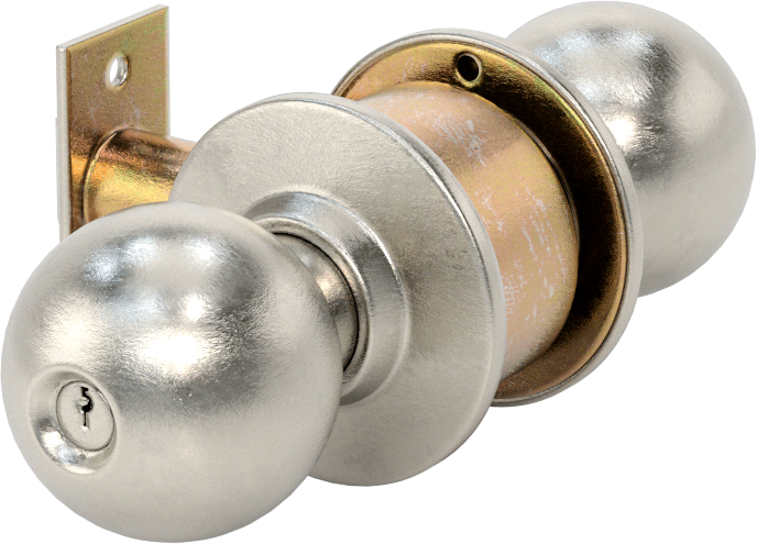 Assa Abloy Accentra (Yale) 4600 Kapı Topuzu, 8 Para Yiv, Anahtar ve Düğme Kilitli, 2-3/8" Boğaz Mesafesi