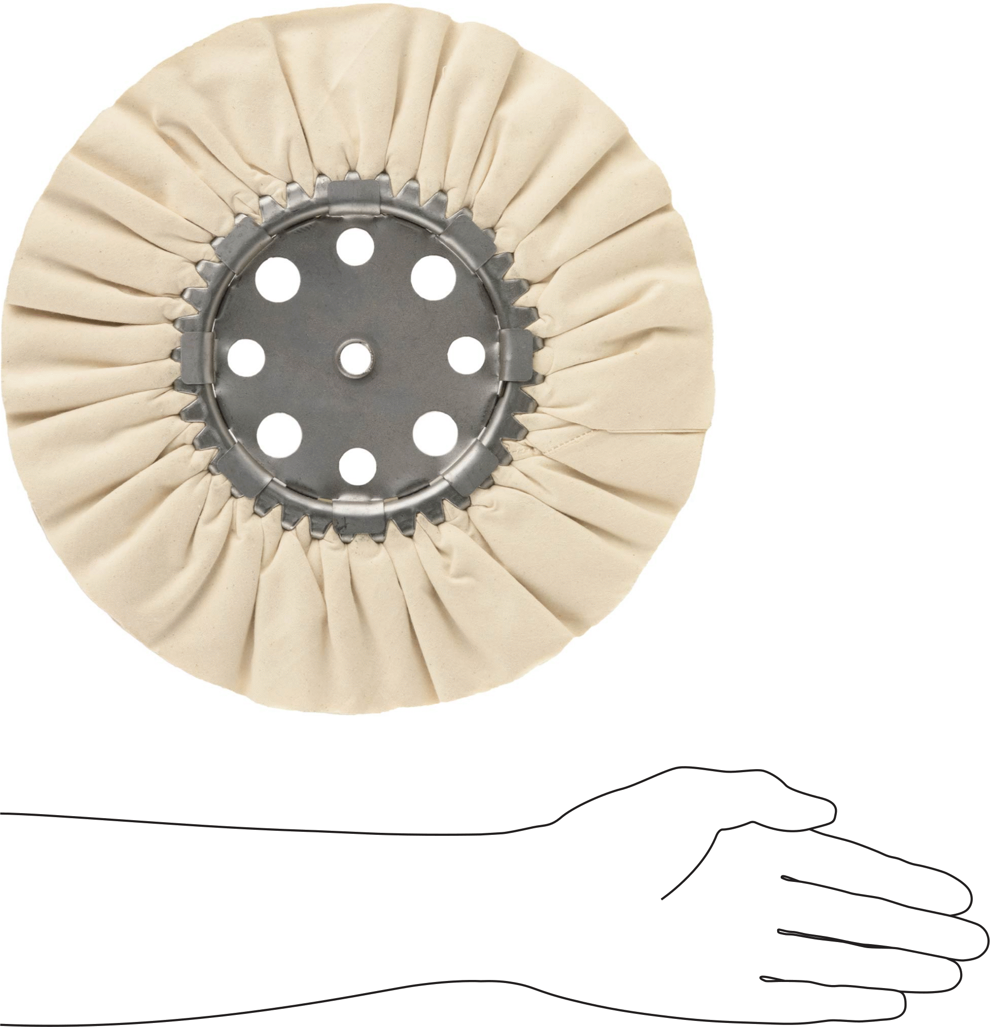 Soğuk Kalma Özelliğine Sahip Uzun Ömürlü Polisaj Diski, 12" Çap x 1/4" Kalınlık, 1/2" Mil Deliği