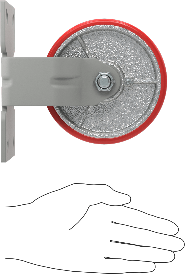 6-1/4" x 4-1/2" Plakalı Yüksek Kapasiteli Mauler Tekerlek, 5" Çaplı Poliüretan Tekerlekli Sert