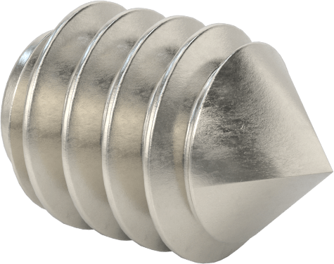 18-8 Paslanmaz Çelik Konik Uçlu Setskur, 2-56 Diş, 1/8" Uzunluk