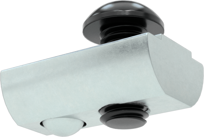 T-Yuvalı Çerçeve Bağlantı Elemanları, Kendinden Hizalamalı Bilyalı Somun ve M6 Siyah Vida, 1.5 inç ve 40 mm Ray