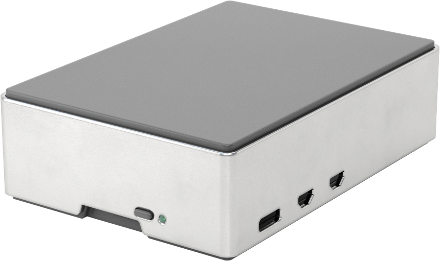 Raspberry Pi Tek Kartlı Bilgisayar Muhafazası, Seri 5 için, Bağımsız — Kaldırma, Alüminyum, 1 1⁄8"