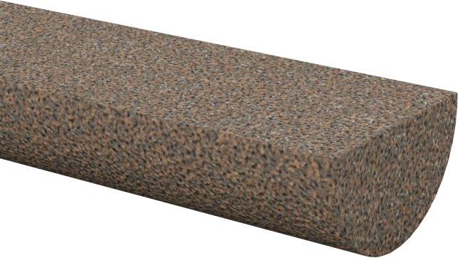 Çelik için Tıkanmaya Dayanıklı Parlatma Taşı, Düz Yarım Yuvarlak, 240 Kum, 4" Uzunluk x 1/4" Genişlik