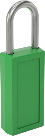 Etiketli Ekstra Boşluklu Kilitli Asma Kilit, Master Lock 411-Yeşil Gövde, #By12'ye Ana Anahtar