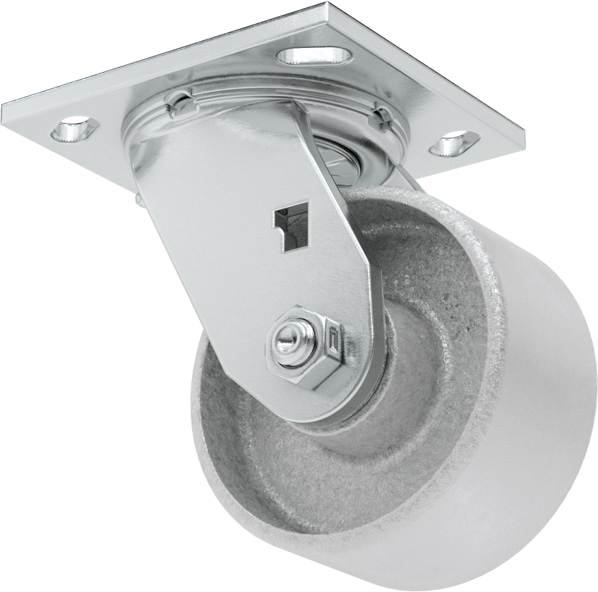 4-1/2" x 4" Plakalı Yüksek Kapasiteli Spartan Tekerlek, 4" Çaplı Korumalı Rulmanlı Metal Tekerlekli Döner