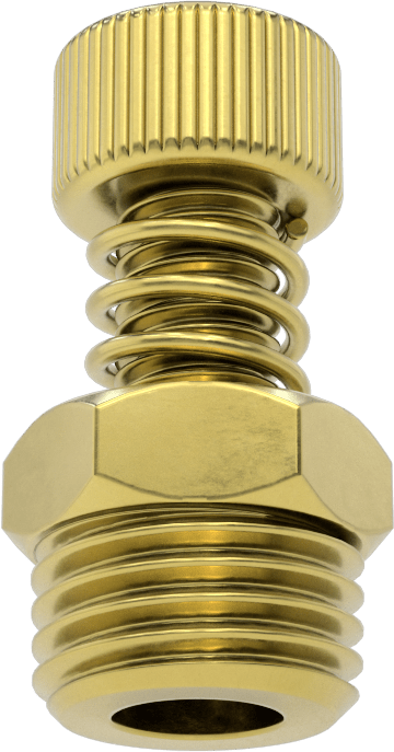 Akış Kontrol Susturucusu, Parmak Vidalı, 1/4 NPT Erkek, Bronz, 1-3/16" Yükseklik