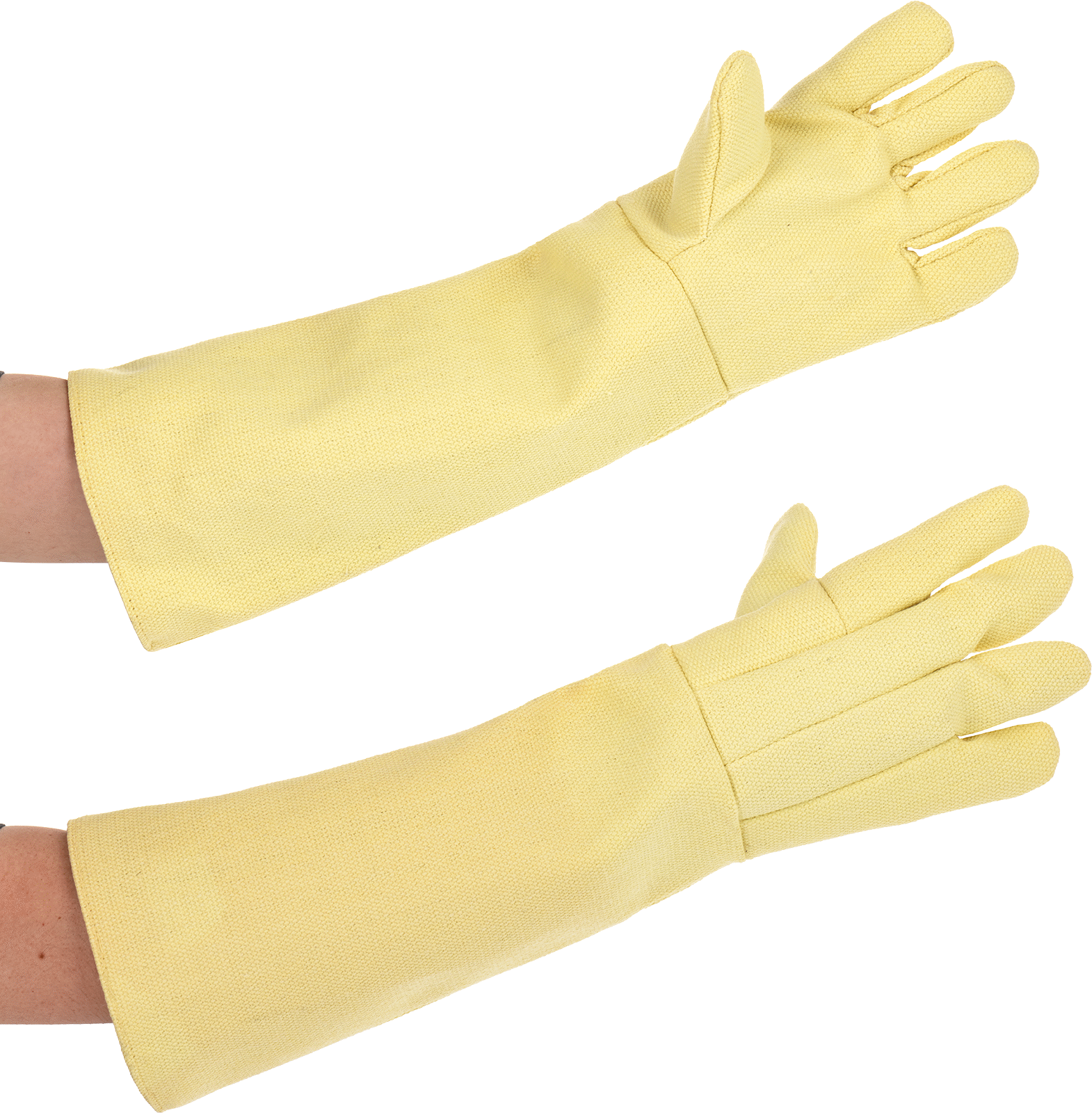 Aşırı Isıya Dayanıklı Kıyafetler, Kollu Kevlar Aramid/Fiberglas Eldivenler, 23" Uzunluk — 800° F, Arm, Full Hand, Doğrudan